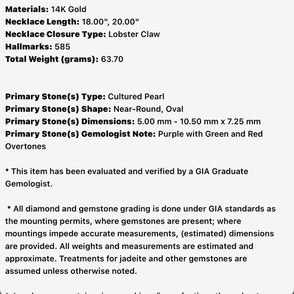 Elegant Statement Piece 14k Pearl Fringe Neckless - Picture 5 of 5